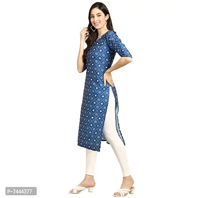 Multicoloured Crepe Printed Kurtas For Women-thumb3