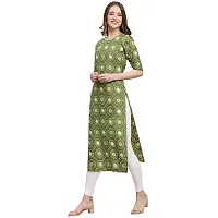 Stylish Green Crepe Geometric Print Straight Kurta For Women-thumb1