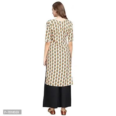 Stylish Beige Crepe Floral Print Straight Kurta For Women-thumb4