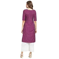 Magenta Crepe Ethnic Motif Kurtas For Women-thumb2