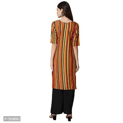 Multicoloured Crepe Striped Kurtas For Women-thumb4