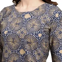 Stylish Navy Blue Crepe Geometric Print Straight Kurta For Women-thumb2