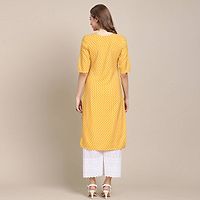 Stylish Yellow Crepe Floral Print Straight Kurta For Women-thumb4