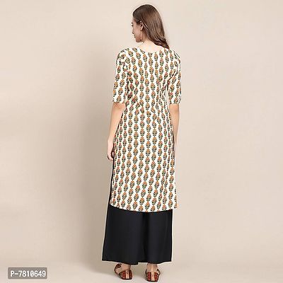 Stylish Beige Crepe Floral Print Straight Kurta For Women-thumb5