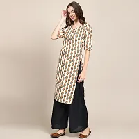 Stylish Beige Crepe Floral Print Straight Kurta For Women-thumb1