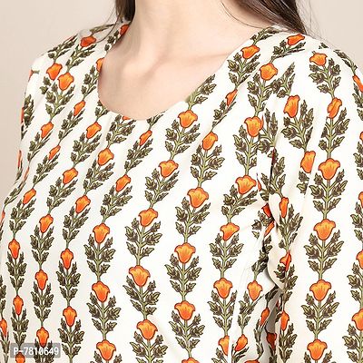 Stylish Beige Crepe Floral Print Straight Kurta For Women-thumb4