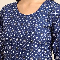 Stylish Blue Crepe Ethnic Motif Straight Kurta For Women-thumb3