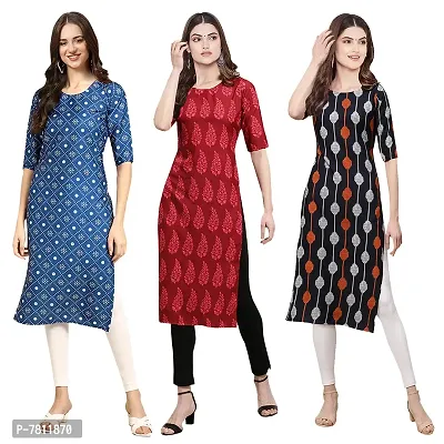 Multicoloured Crepe Digital Printed Kurtas For Women