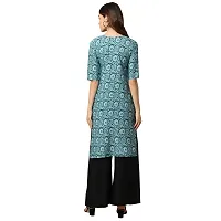 Women Crepe Digital Printed Straight Kurti  Pack of 6-thumb1