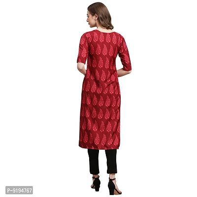 Women Crepe Digital Printed Straight Kurti (Pack of 5)-thumb5