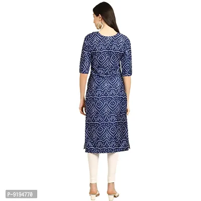 Women Crepe Digital Printed Straight Kurti (Pack of 5)-thumb2