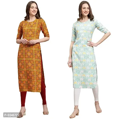 Multicoloured Crepe Printed Kurtas For Women