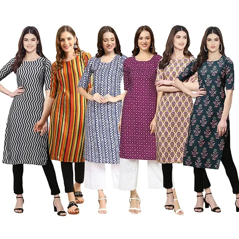 Stylish Crepe Striped Straight Kurta Vol 4