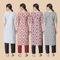 Trendy Crepe Multicoloured Printed Kurta For Women- Combo Of 4-thumb1