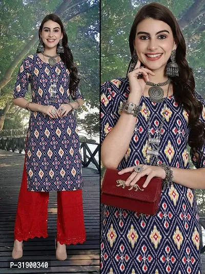 Elegant Crepe Printed Kurta For Women And Girls-thumb0