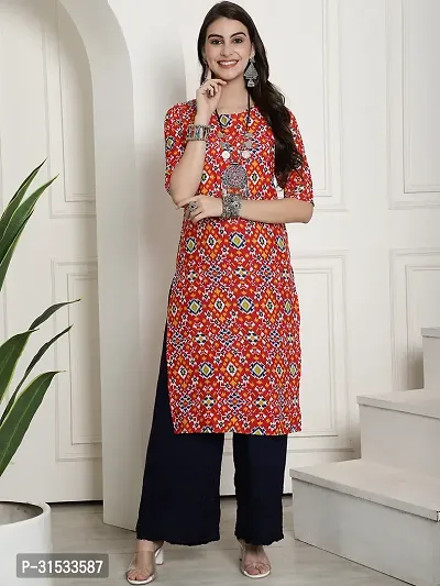 Stylish Crepe Printed Stitched Kurta For Women-thumb2