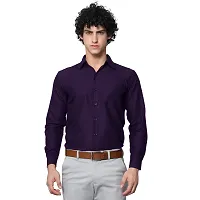 Reliable Blue Cotton Solid Long Sleeve Formal Shirts For Men-thumb3