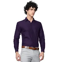 Reliable Blue Cotton Solid Long Sleeve Formal Shirts For Men-thumb2