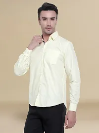 Reliable Beige Cotton Solid Long Sleeve Casual Shirts For Men-thumb1