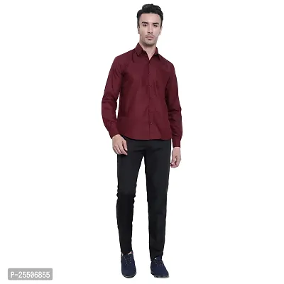 Reliable Maroon Cotton Solid Long Sleeve Formal Shirts For Men