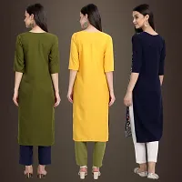 Trendy Crepe Printed Kurta For Women- Pack Of 3-thumb1