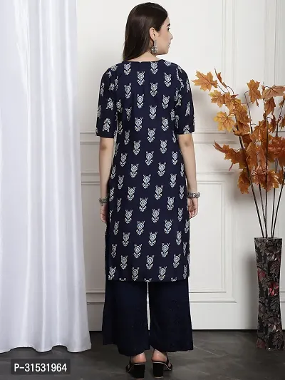 Stylish Blue Crepe Kurta For Women-thumb3