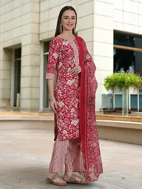 Stylish Pink Cotton Blend Printed Kurta Bottom and Dupatta Set For Women-thumb4