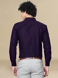 Reliable Purple Cotton Solid Long Sleeve Casual Shirts For Men-thumb4