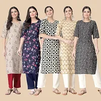 Classic Crepe Printed Kurtis Combo For Women-thumb1