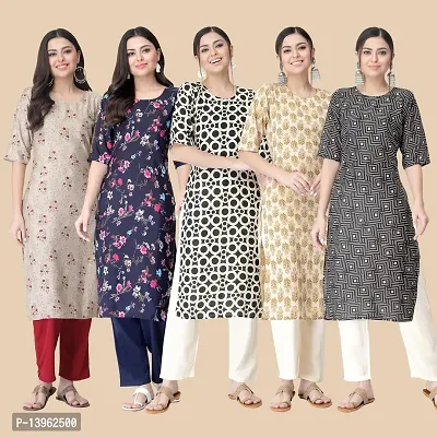 Classic Crepe Printed Kurtis Combo For Women-thumb2