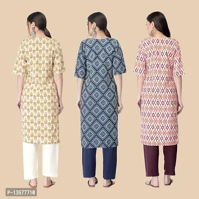 Classic Crepe Printed Kurtis For Women Combo Pack Of 3-thumb2