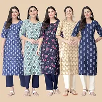 Classic Crepe Printed Kurtis Combo For Women-thumb1