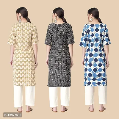 Classic Crepe Printed Kurtis For Women Combo Pack Of 3-thumb2