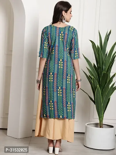 Stylish Blue Crepe Kurta For Women-thumb3