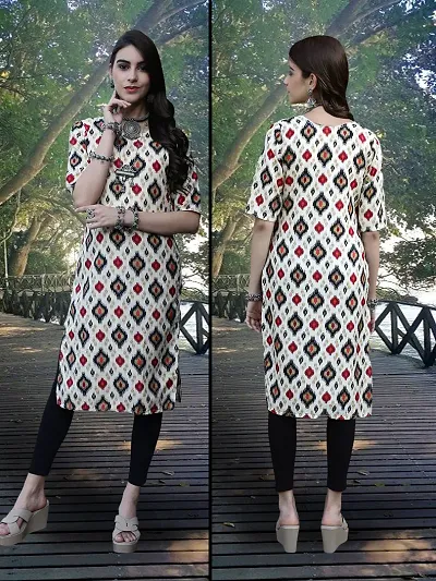 Fancy Crepe A-Line Printed Kurta