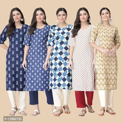 Classic Crepe Printed Kurtis Combo For Women-thumb2