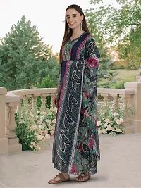 Elegant Cotton Blend Printed Kurta with Pant And Dupatta Set For Women-thumb2