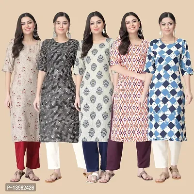 Classic Crepe Printed Kurtis Combo For Women-thumb2