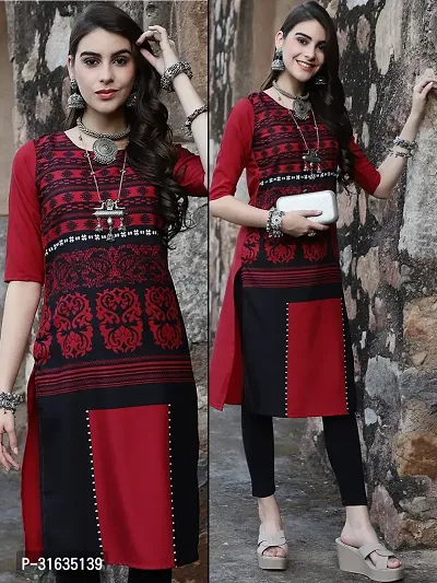 Fancy Crepe Printed Kurtas For Women-thumb0