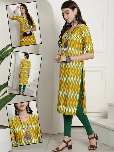 Stylish Crepe Printed Straight Kurtis