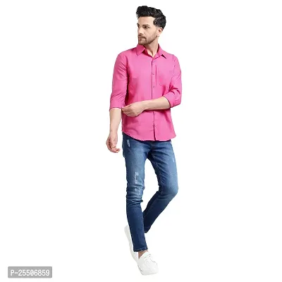 Reliable Pink Cotton Solid Long Sleeve Formal Shirts For Men