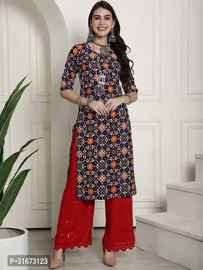 Fancy Crepe Printed Kurtas For Women-thumb2