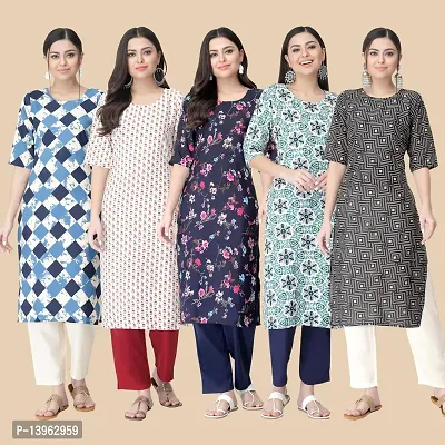 Classic Crepe Printed Kurtis Combo For Women-thumb2