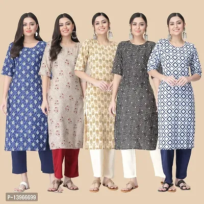 Classic Crepe Printed Kurtis Combo For Women