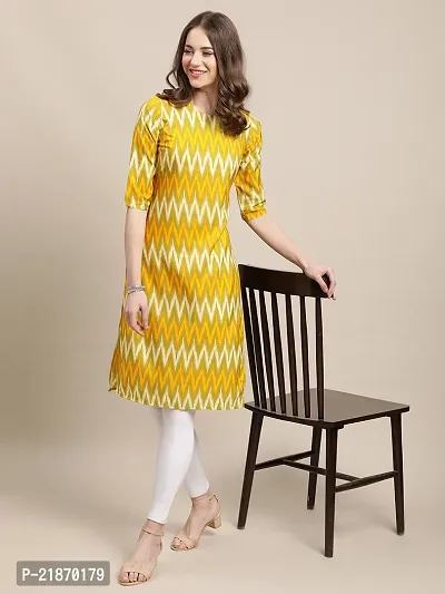 Elegant Crepe Yellow And Pink Printed 3/4 Sleeve Kurta For Women- Combo Of 2-thumb2