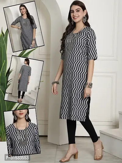 Stylish Crepe Printed Stitched Kurta For Women-thumb0