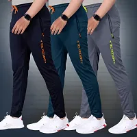 Stylish Multicoloured Cotton Solid Regular Track Pants For Men Pack Of 3-thumb1