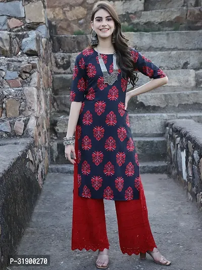 Elegant Crepe Printed Kurta For Women And Girls-thumb2