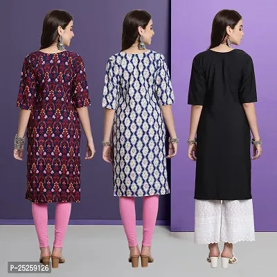 Stylish Fancy Designer Crepe Printed Kurta For Women Combo Of 3-thumb2