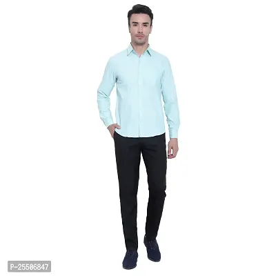 Reliable Blue Cotton Solid Long Sleeve Formal Shirts For Men